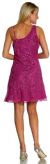 Broad Strap Short Party Dress in Fuchsia back